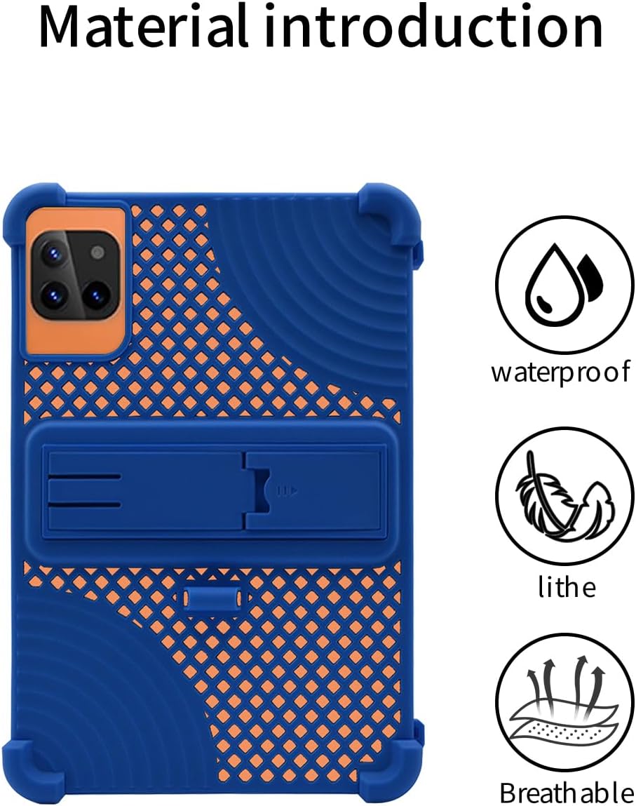 for Callsky-Tab Ctab 11 Tablet 11 inch Android 14 Tablet Case,BOVUGAC Soft Silicone with Capacitive Pen,Heat Dissipation Design Adjustable Stand Shockproof Kids Friendly(Blue)