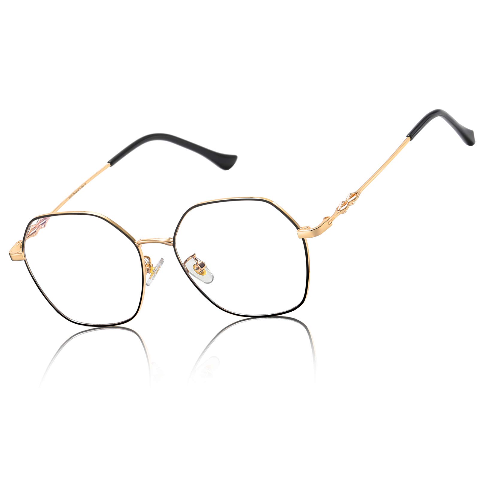 DucoDUCO Small Round Blue Light Glasses For Women Men Blue Ray Blocking Glasses 8215