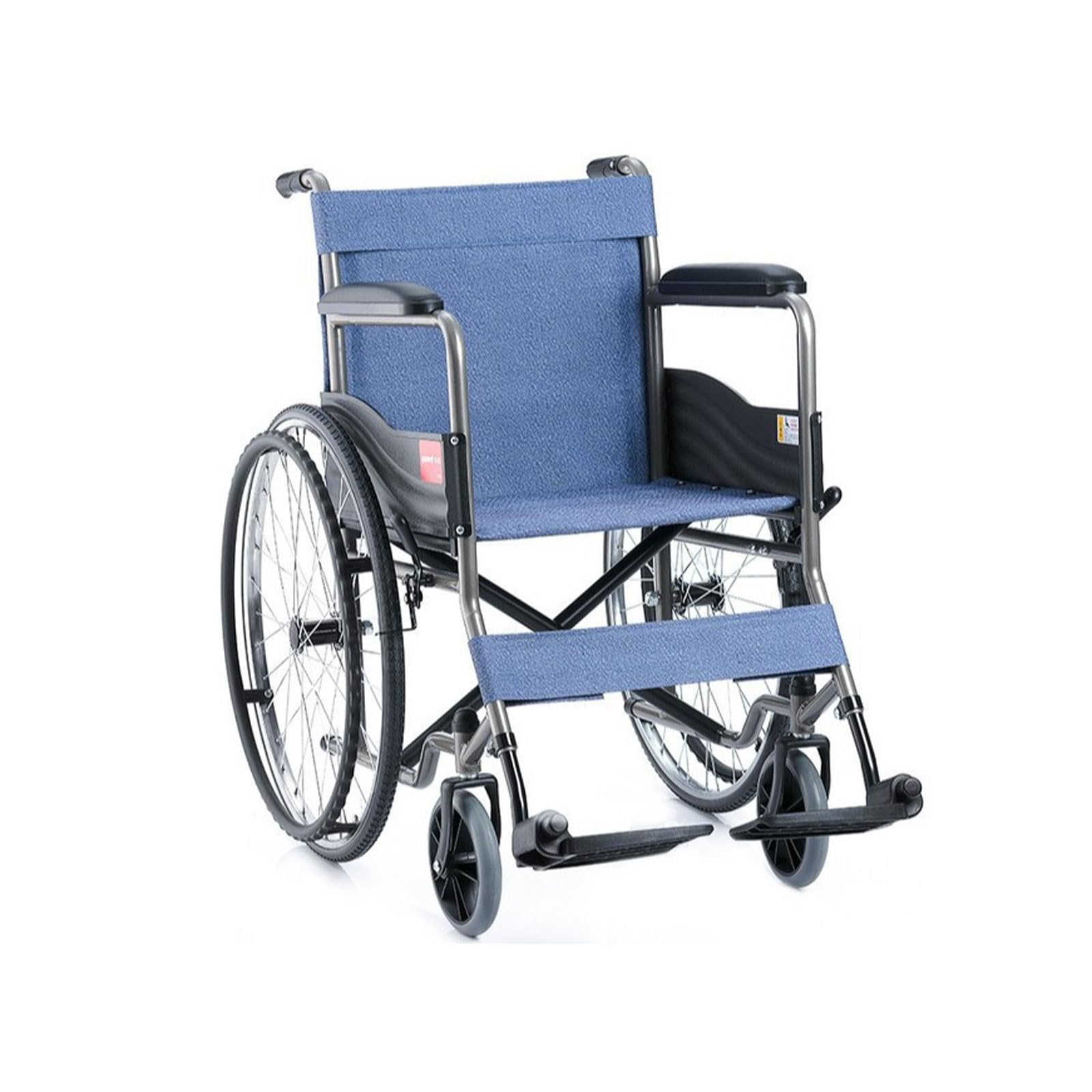 Silla de Ruedas Deo Silla de Ruedas de Transporte Silla de Ruedas Manual Ligera Y Plegable/Blue