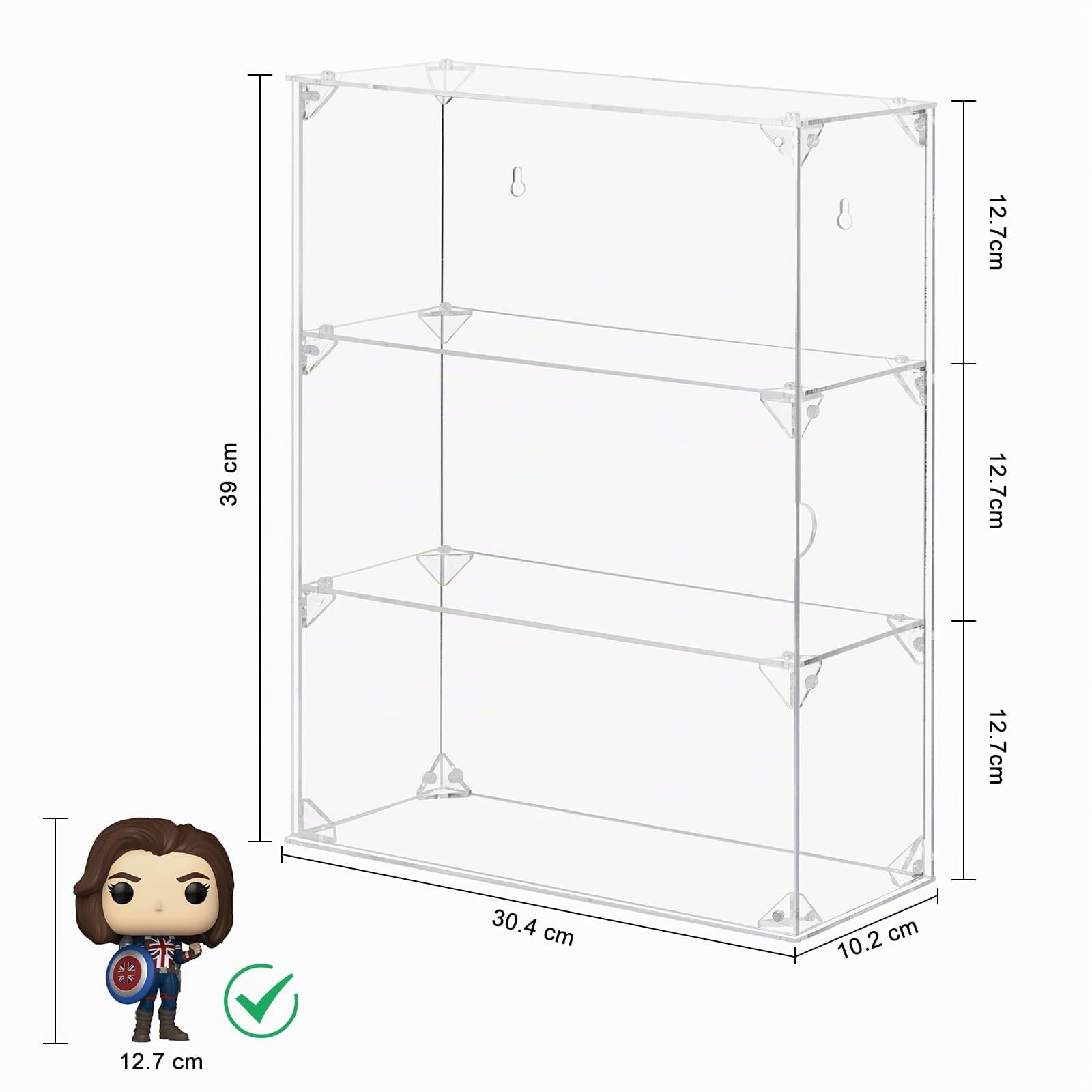 Vitrina de Acrílico Transparente de 3 Capas Para Figuras Funko Pop, de Pared a Prueba de Polvo, Alternativa de Cristal Para Coleccionables, Lego, Modelos y Juguetes