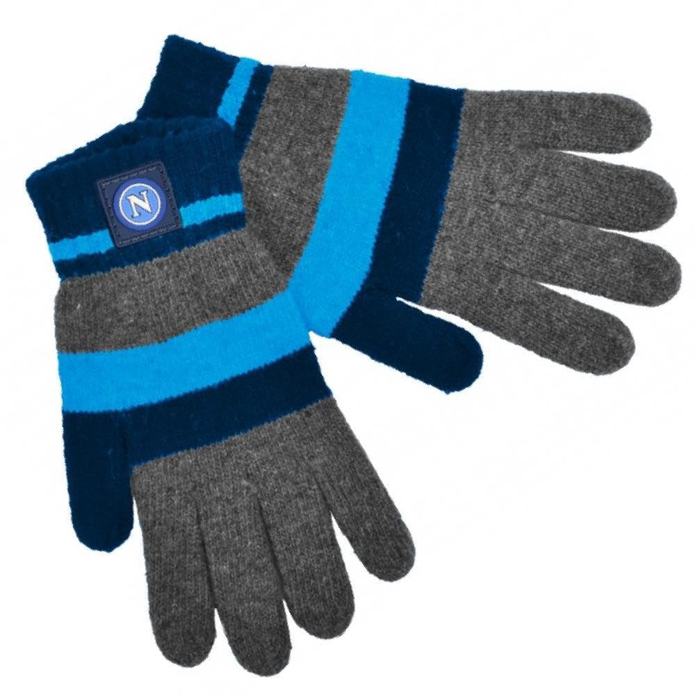 Generico Guanti Napoli Calcio Guanto in Maglia Righe Touch Screen Gadget Tifosi PS 41330