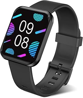 Smart Watch Fitness Tracker with Heart Rate Blood Oxygen Blood Pressure Sleep Monitor 8 Sports Modes Step Calorie Counter Activity Health Trackers IP68 Waterproof for Android Phones iPhone Women Men
