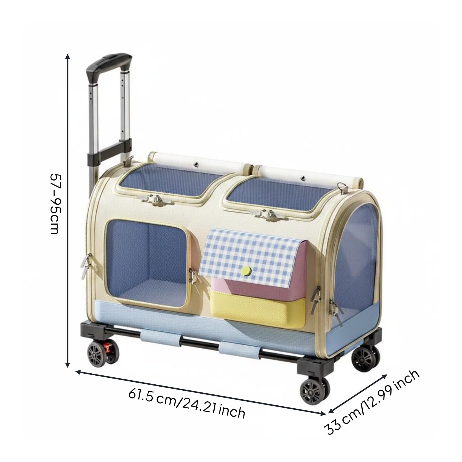 Travel Carrier Katzen Trolley Koffer Tiertransport Tasche Haustier Rucksack Transportbox mit Großer 20l Kapazität für Klappbar für Wochenendtrip, Faltbar, Gesamtgewicht 3,2 Kg