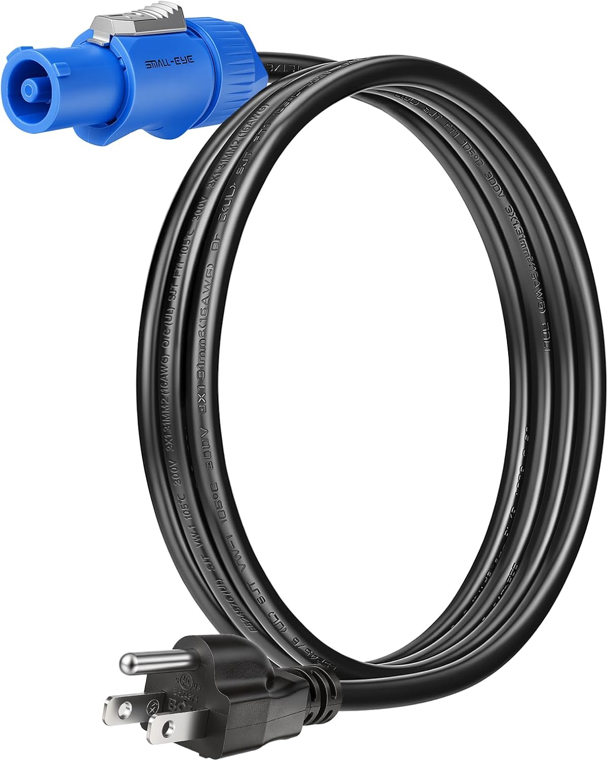 SMALL-EYE 3-Prong NEMA 5-15P to PowerCon AC Power Cable 16 AWG 6 Feet