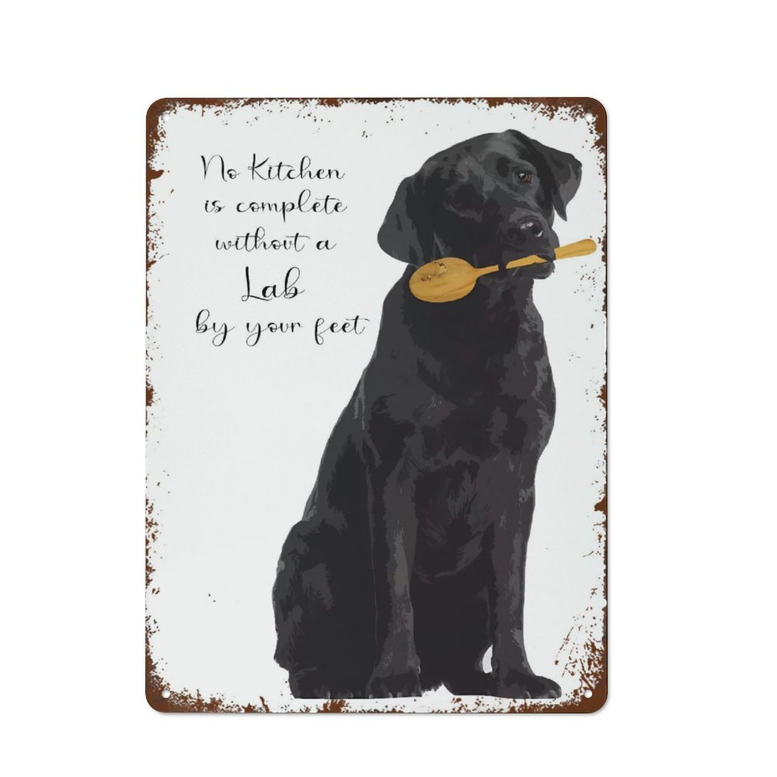 SMAZDFXX Black Lab Funny Wall Decor Vintage Metal Tin Sign Plaque For Man Cave Bar Pub Club Home Room Poster 5.5"x8"
