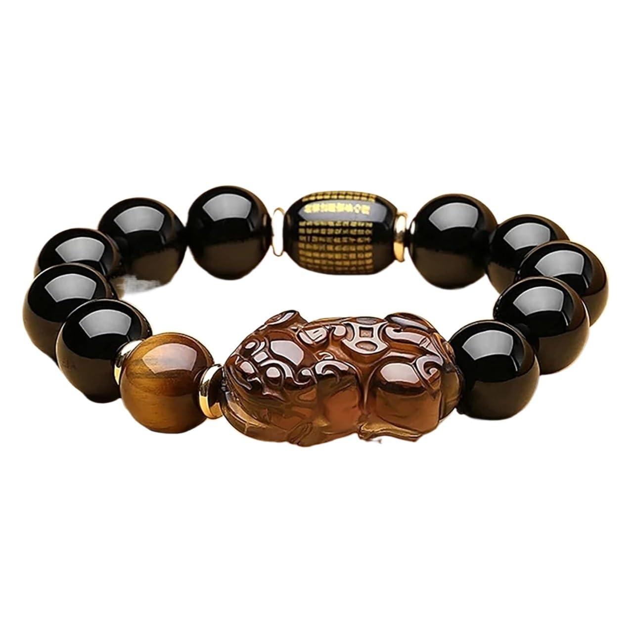 OIFAODAO Rosary bracelet, Bracelet Red Agate Gemstone Energy Tiger Eye Beaded Adjustable(3-10MM)