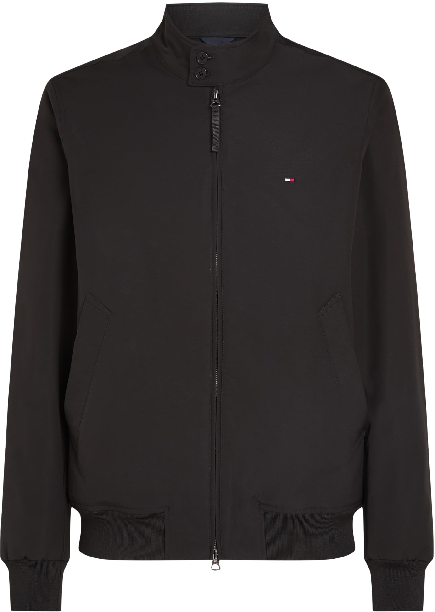 Tommy Hilfiger Herren Windbreaker Jacke Harrington Wasserabweisend, Schwarz (Black), M – Ansicht 6