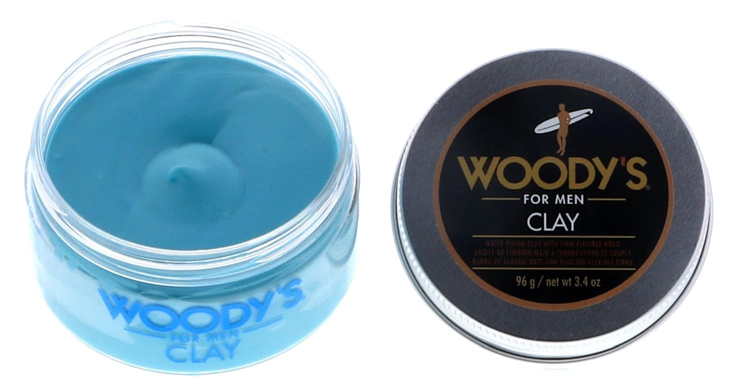 Woody's Matte Finish Clay for Men, Styling, 3.4 oz (Pack of 2)