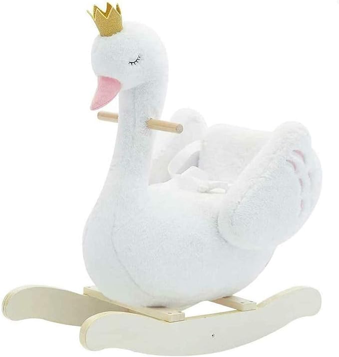 Amazon.com: labebe - Plush Rocking Horse Wooden, Baby Riding Animal ...