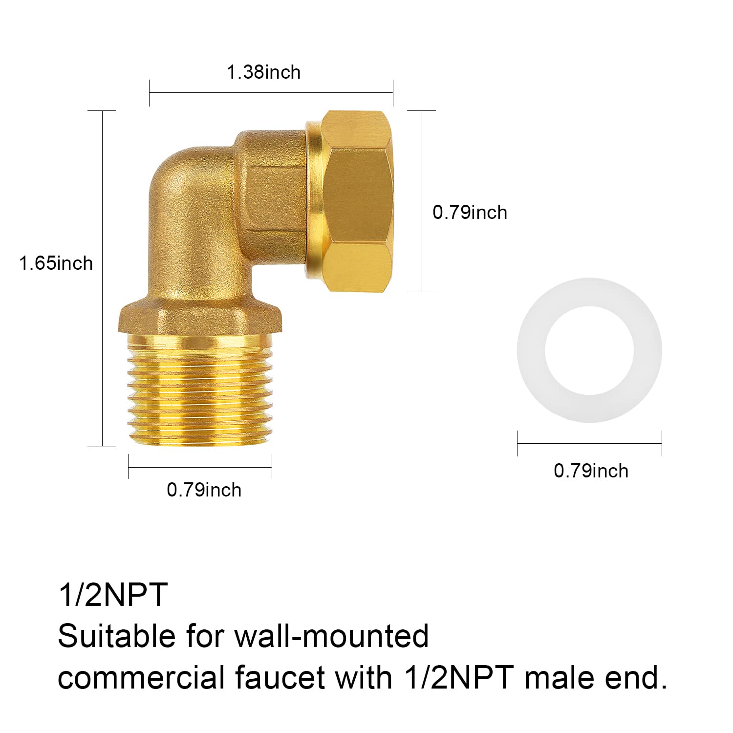 Kit de instalación de grifo comercial, kit de instalación de montaje en pared para grifo de fregadero comercial, juego de adaptadores de conector de montaje en compartimento de acero