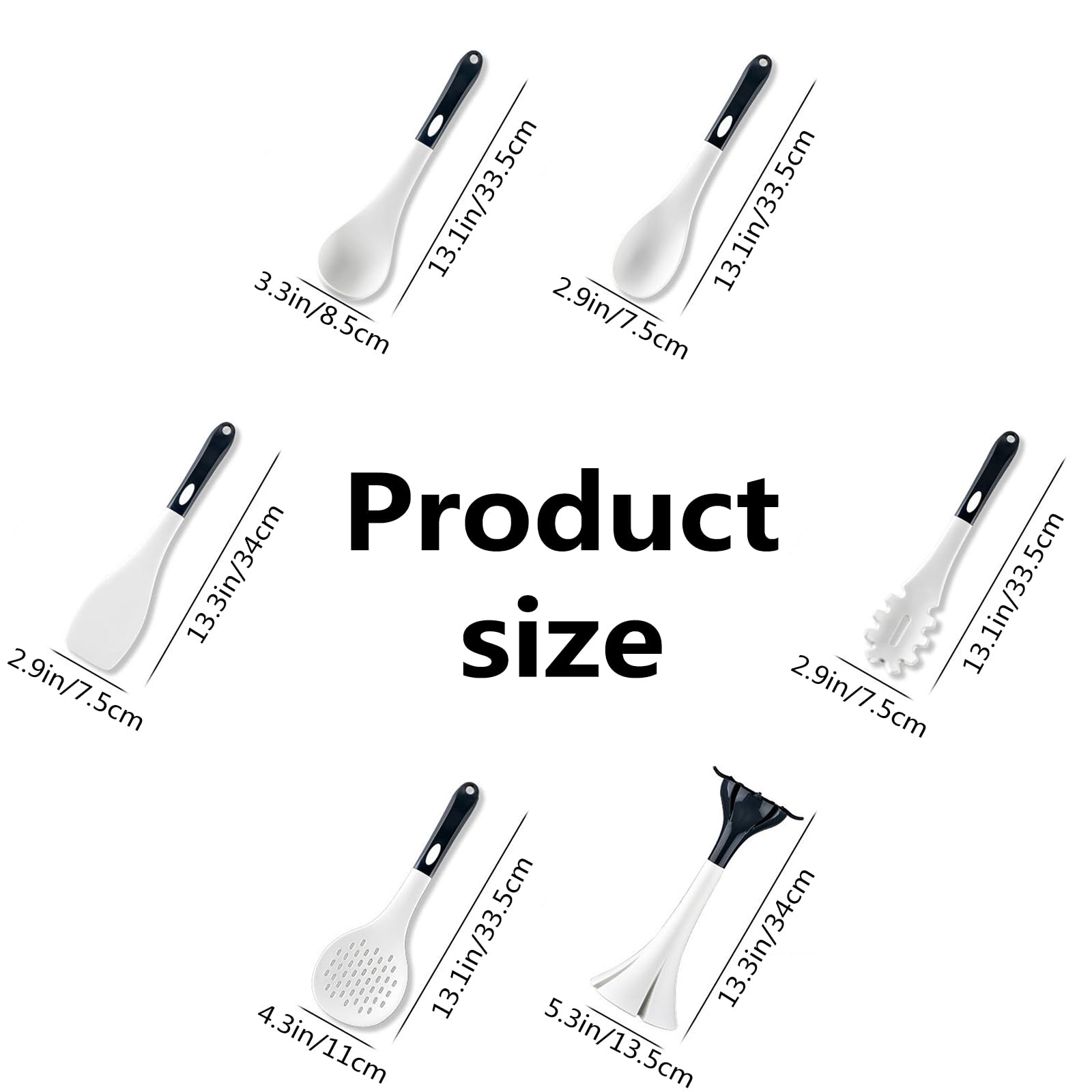 Silikon Küchenhelfer Set, Schwarz Kochutensilien Kochgeschirr, Hitzebeständiger Kochbesteck Set Mit Utensilienhalter, Gesund & Antihaft, Spülmaschinengeeignet （6 Stück）