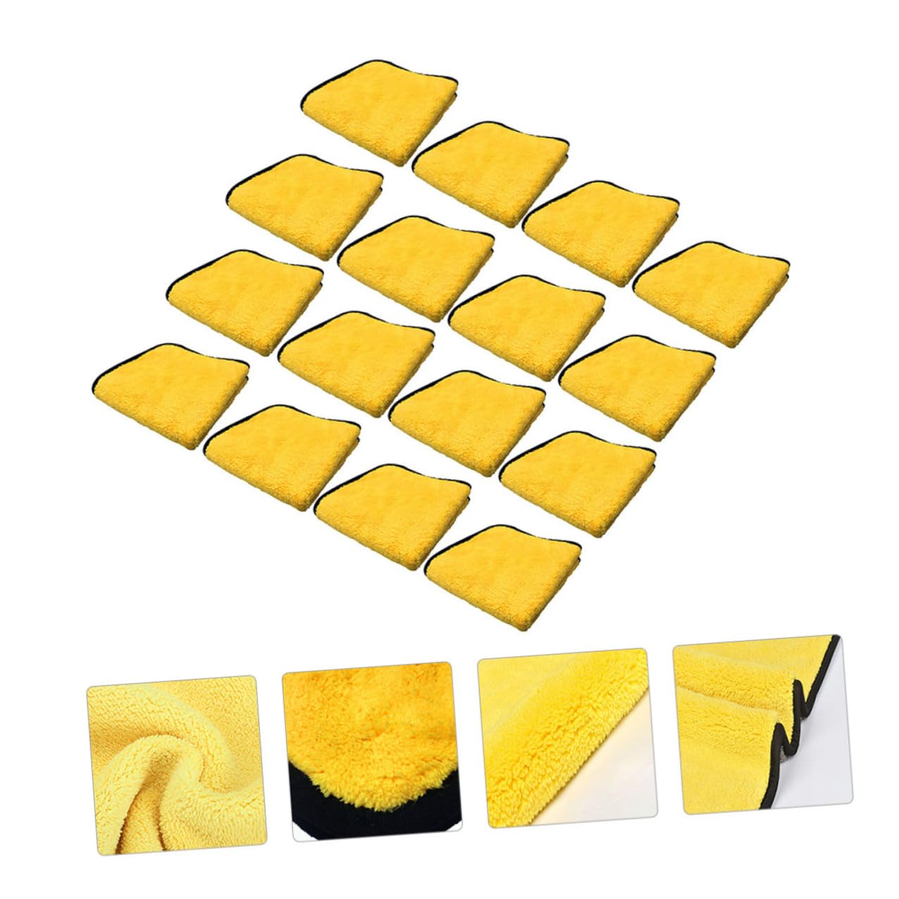 TOYANDONA 12 Stück Doppelseitige Mikrofasertücher 40x30 cm Gelb für Auto