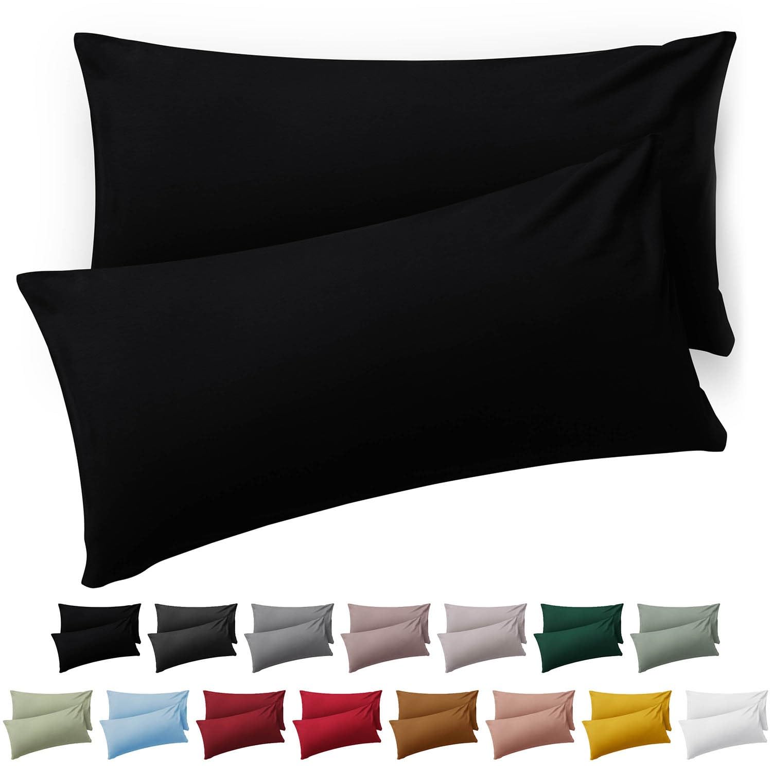 Blumtal Federe Cuscini Divano 40x80 cm - Set di Copricuscini per Divani in Microfibra a 2 Pezzi con Chiusura a Busta, certificati Oeko-Tex, extra morbidi e lavabili - Nero