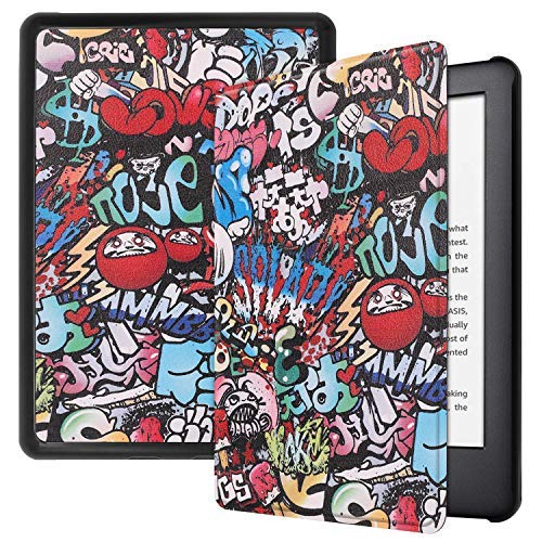 Shinyzone - Funda para Amazon Kindle (10.� generaci�n 2019), fina y ligera, piel sint�tica, con funci�n de despertar/dormir para tablet de 6 pulgadas, color graffiti