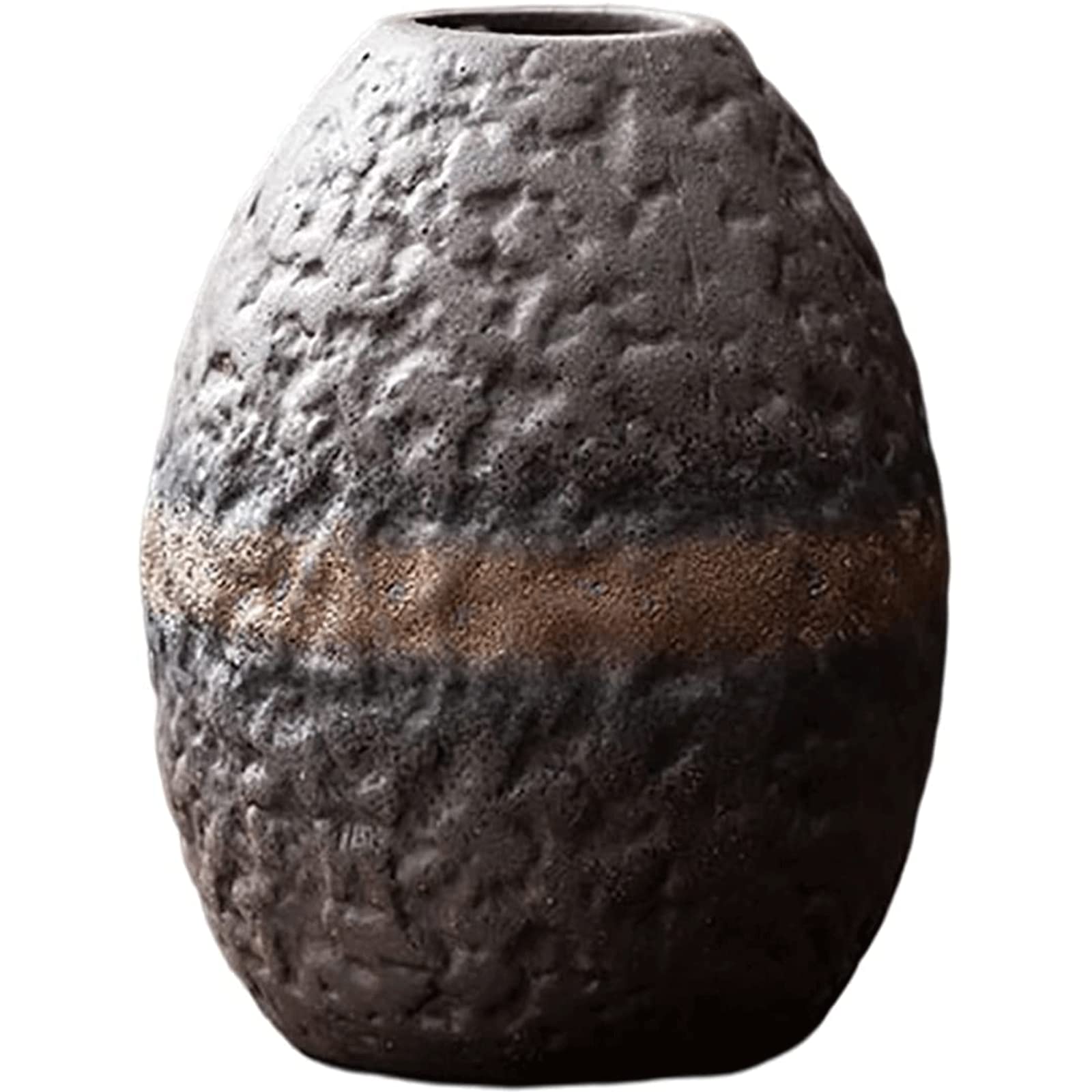 Ngdfgr C Fashion Vintage Stoneware Vase Handmade New Hinese Flower Vases Stained Glass Rafts Simple And Modern Reative Indoor Desktop Decoration (C),