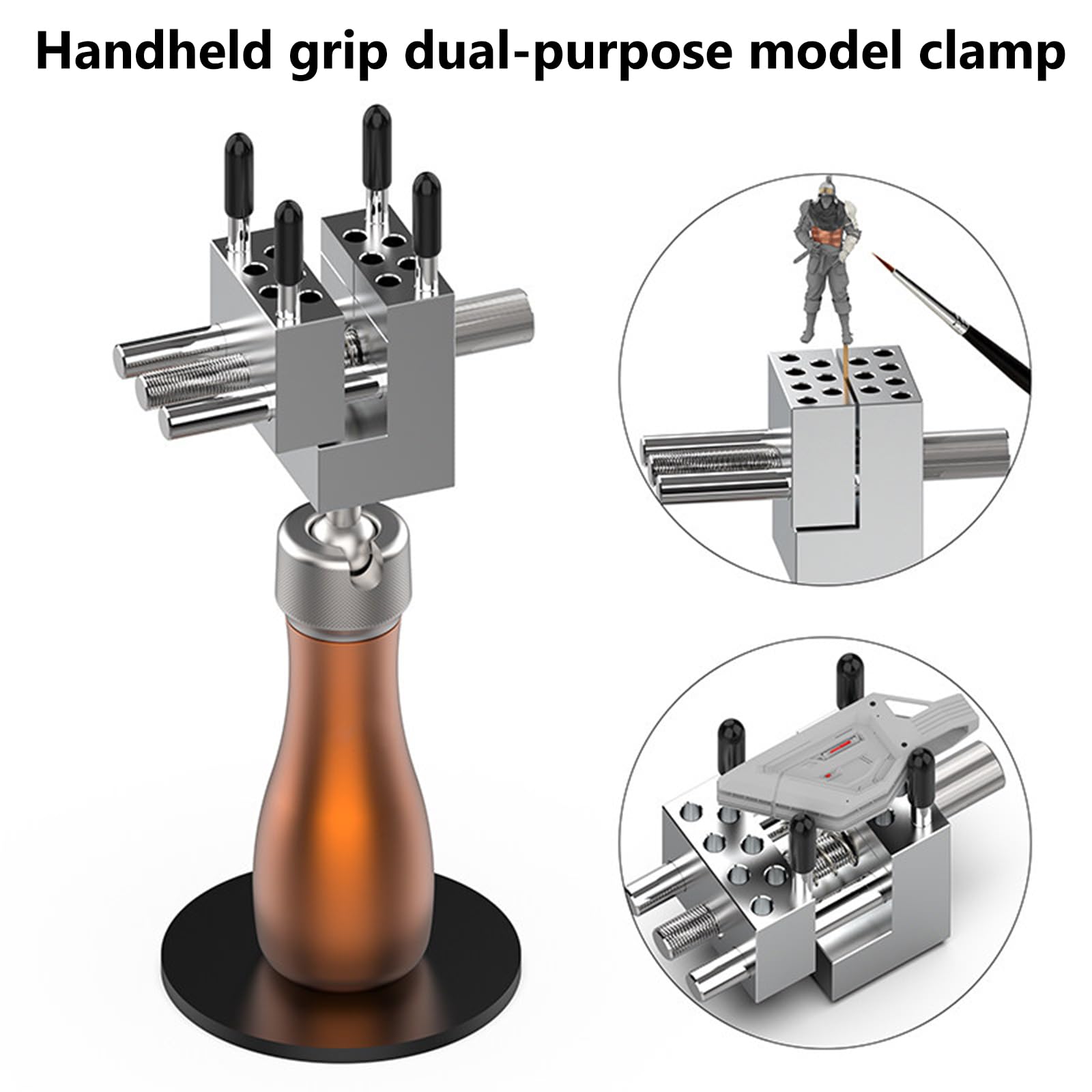 Mini Morsa per Hobby, Piccolo Morsetto da Banco, Modellismo da Tavolo, Leva Regolabile, Forza di Serraggio Massima 30 Mm, per Lavorazione del Legno, Foratura, Segatura, Creazione di Gioielli