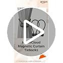 Image of Home Cloud Magnetic Curtain Tiebacks Curtain Drape Holdbacks Clips Rope Holder Buckles for Home Bedroom Office (1 Pair 2pcs, Dark Grey)
