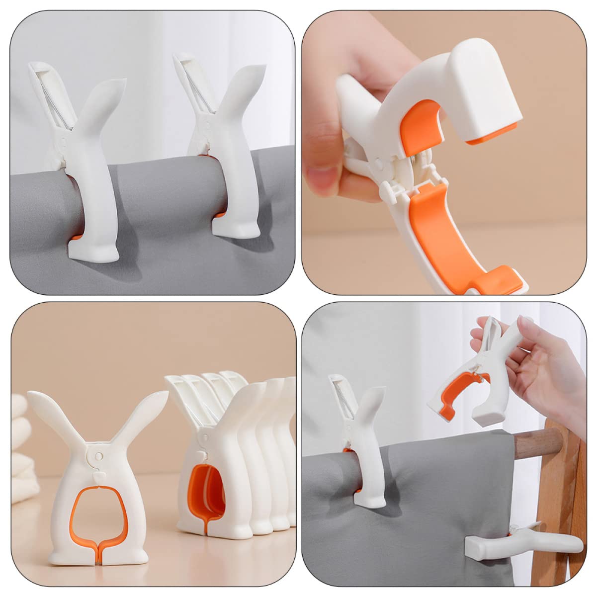 Cabilock 16 Pz Clip Di Asciugatura Mollette Da Bucato in Plastica Porta Cartoline Perni Di Tenuta Morsetti Per Coperte Clip Di Coniglio Verde Fermaglio Per Coperta Orecchie Di Coniglio