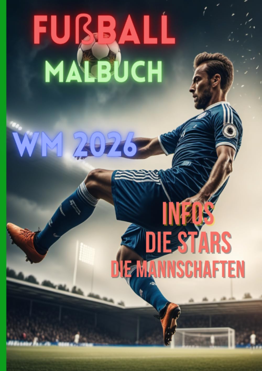 Fußball Malbuch WM 2026 inkl. Ronaldo, Messi, Mbappe, Harry Kane, Manuel Neuer: für Kinder | Superstars