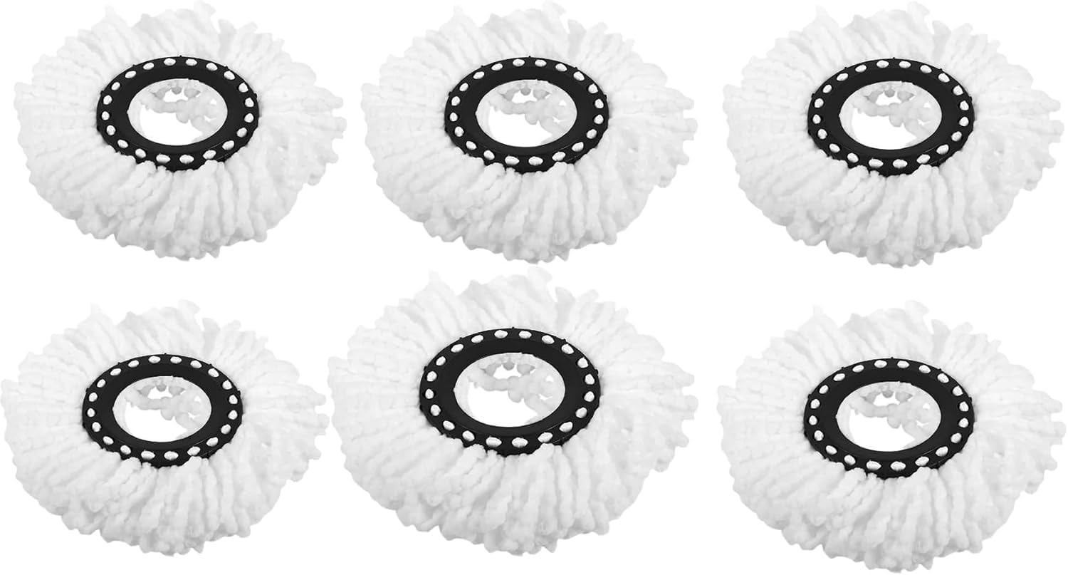 *NEW* SWISSPACK Revolving Spin Mop and Bucket White Pads X 6 (Only Pads)