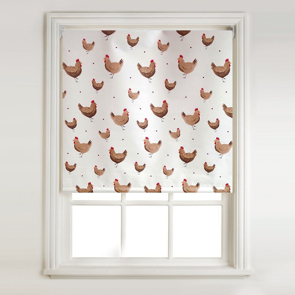 Barnes Blinds - Patterned Thermal Blackout Roller Blinds 22+ Designs - FREE CUT TO SIZE SERVICE (W: 61cm (2ft), Farmhouse)