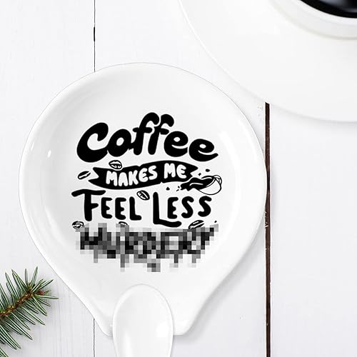 Miniatura 4 de Cuchara de café y reposo, divertida cita de café de cerámica, soporte para cuchara de café, decoración de estación, accesorios de barra de café,