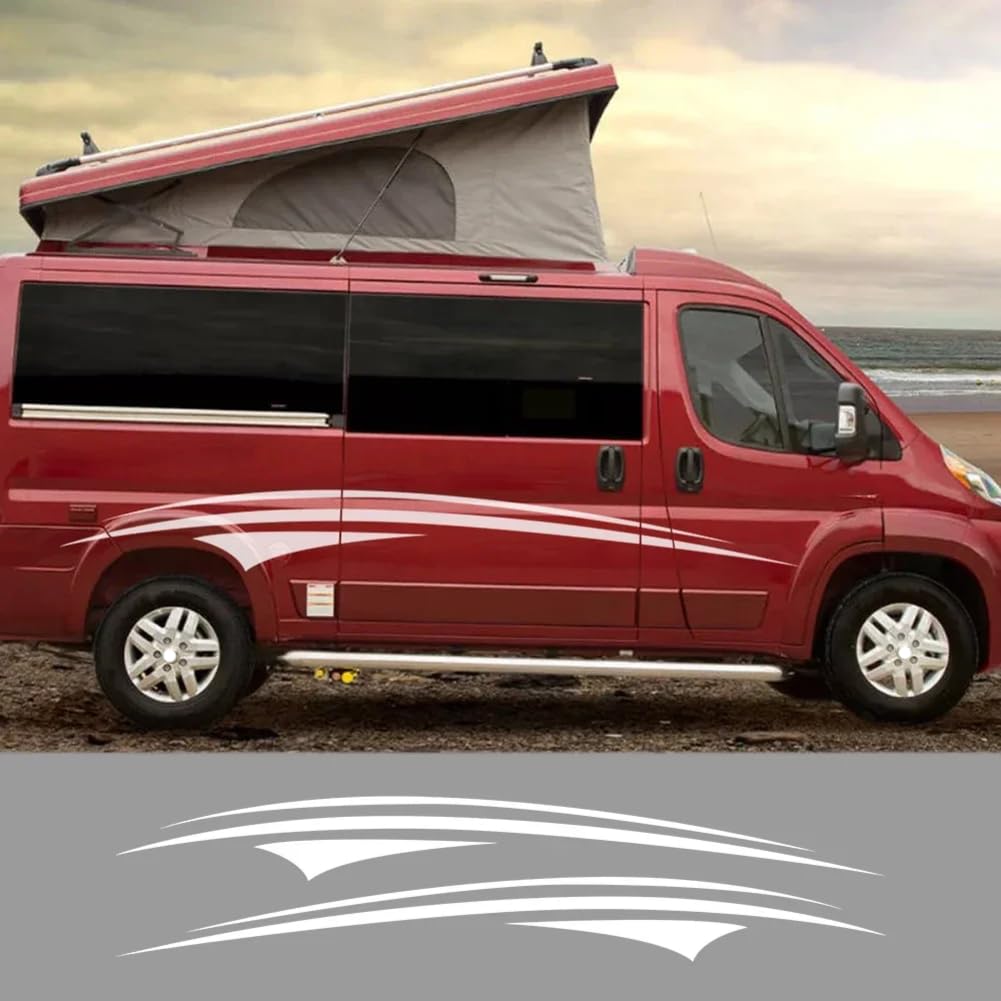 2 pezzi Van adesivi laterali per porte strisce grafiche kit copertura Auto Body Decor Camper Car Van per cavalli Caravan RV decalcomanie in vinile Accessori