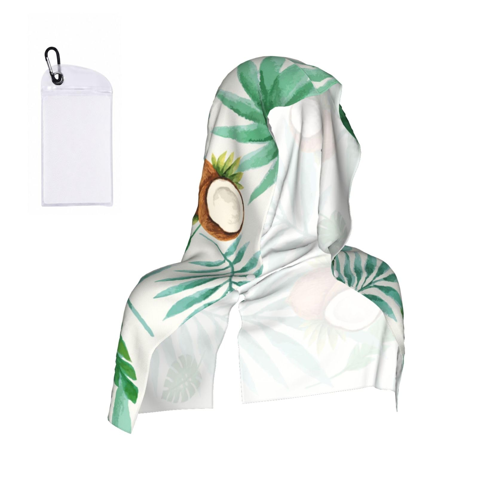 ESNAIUVCD Summer Coconut Tree Print Multifunctional Cooling Hoodie Bandana Portable Sweat Absorbing Design For Beach Workouts Exercise Heat Relief Accessories