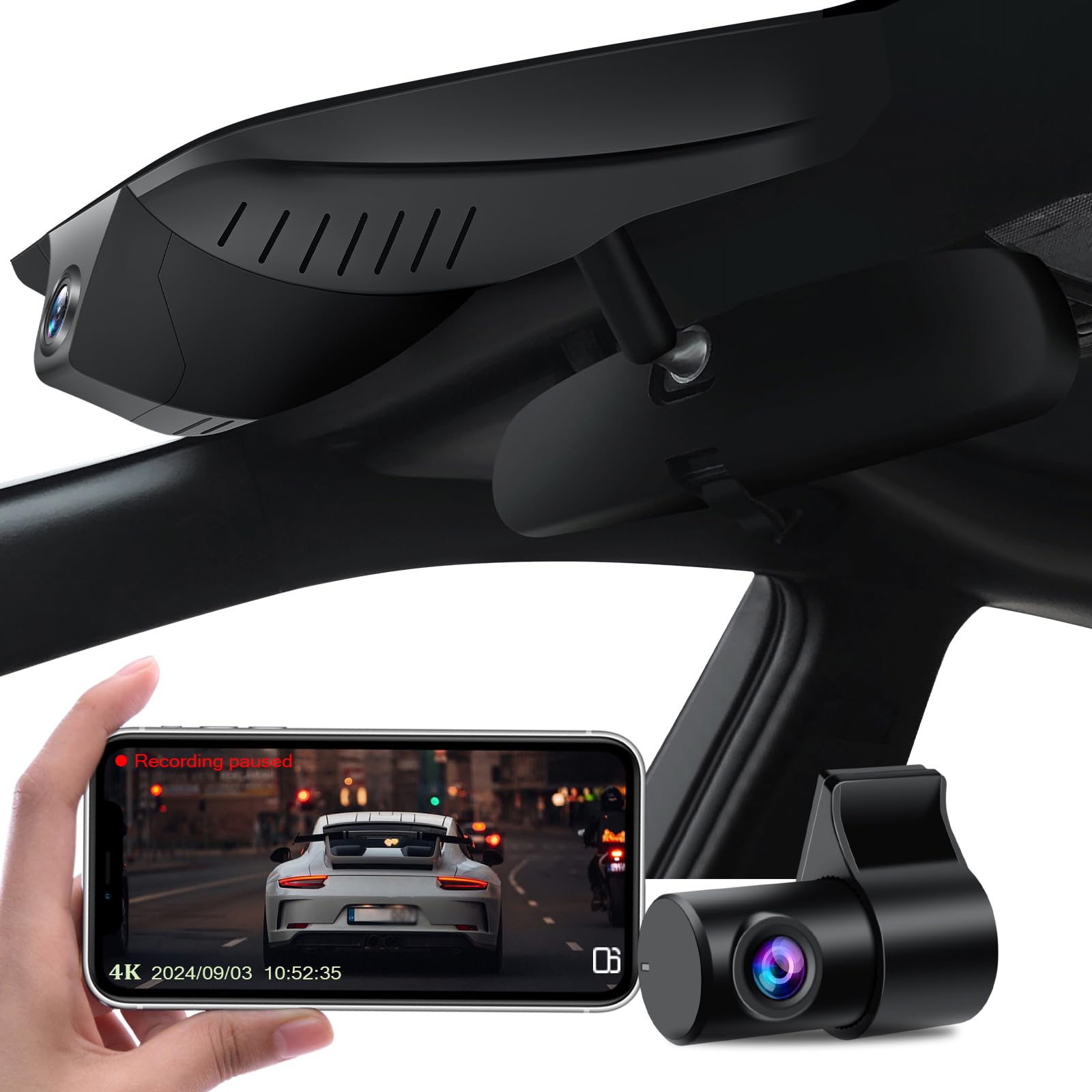 KuTaiTai Front 4K + Rear 1080P Dash Cam