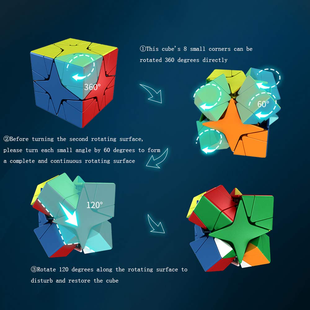 AI-YUN Speed Cube - Juego de 3 unidades, Polaris, hoja de arce y trébol, rompecabezas educativos, 5,7 cm