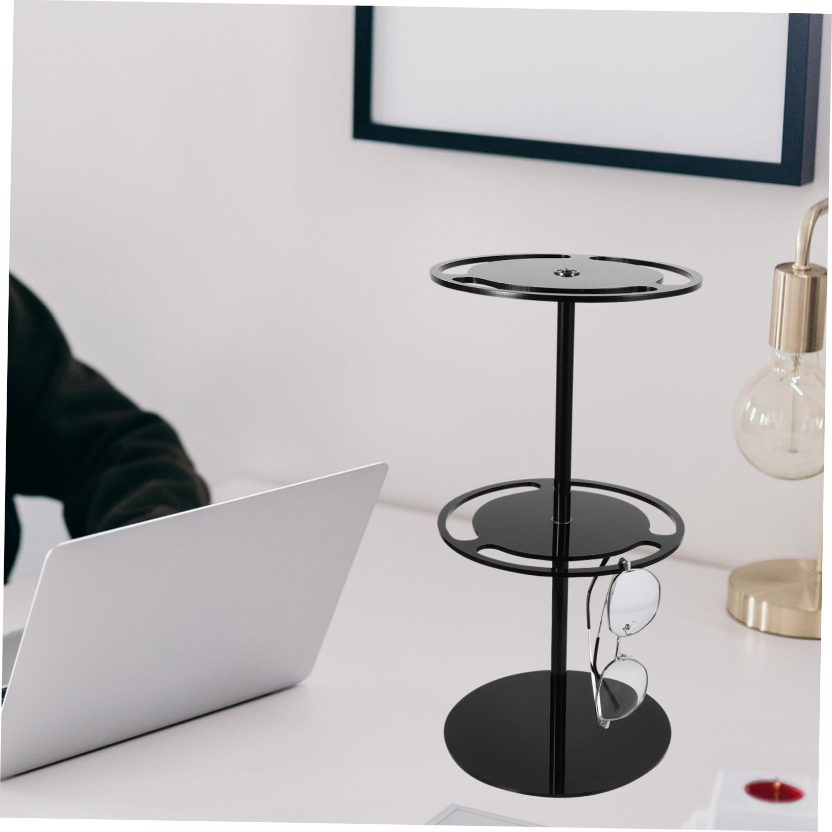 GALPADA Expositor De Gafas De Sol De Soporte De Acrílico Negro Expositor Giratorio para Gafas Organizador De Mesa para Uso Mostrador o Estante