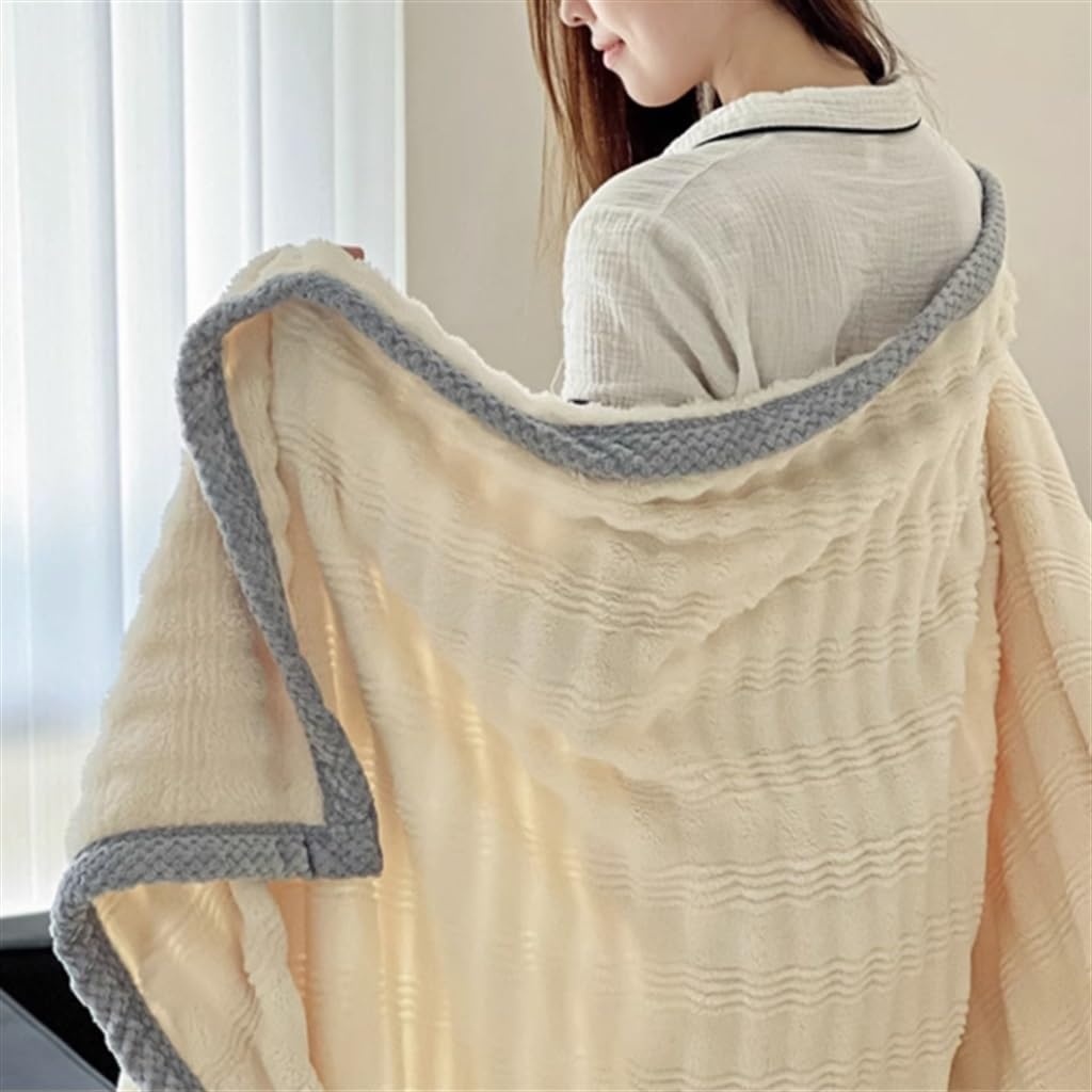 GDDZA ミルクフリースブランケットオフィス昼寝ブランケットソファカバーブランケットエアコンコーラルフリース小さなキルト (Col