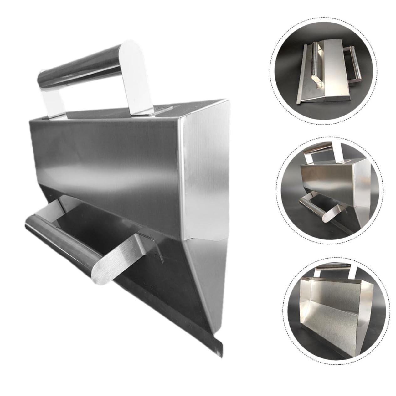 Cazzuola per Finitura Cemento in Acciaio Inox Argento, Forma Unica | Design Ergonomico, Alta Resistenza e Robustezza, per Filing del Cemento e Painting, Uso Ripetuto