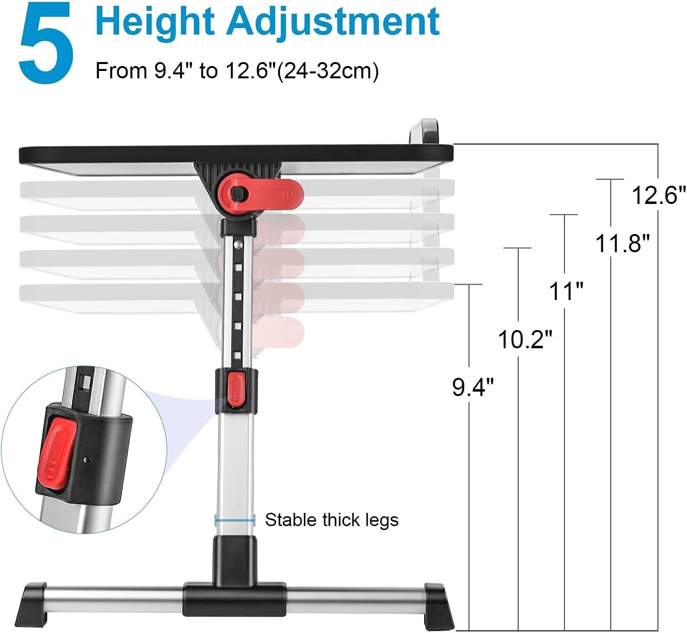 Get Cheap Price MROCO Laptop Bed Tray Table, Adjustable Laptop Desk, Portable Lap Desk for Bed with Foldable Legs, Breakfast Tray for Eating, Bed Desk for Laptop Reading and Writing in Sofa and Couch Floor, Black