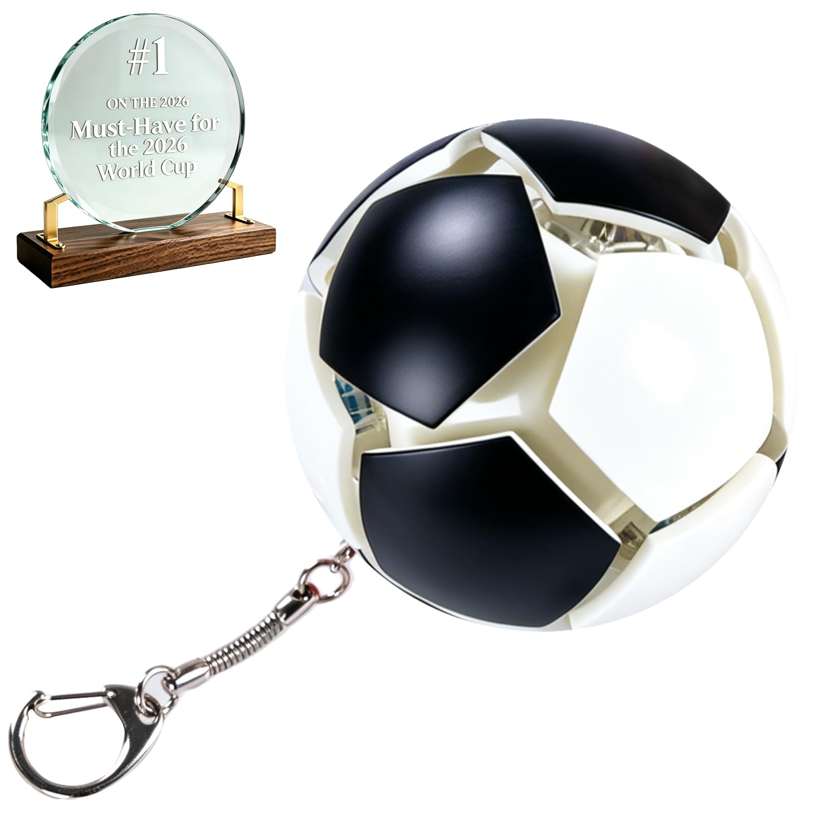 Football Clicker Fidget Ball, World Cup Themed Push‑Button Rebound Stress Relief Toy, Portable Keychain Fidget Toy, Football Fan Gift 2026
