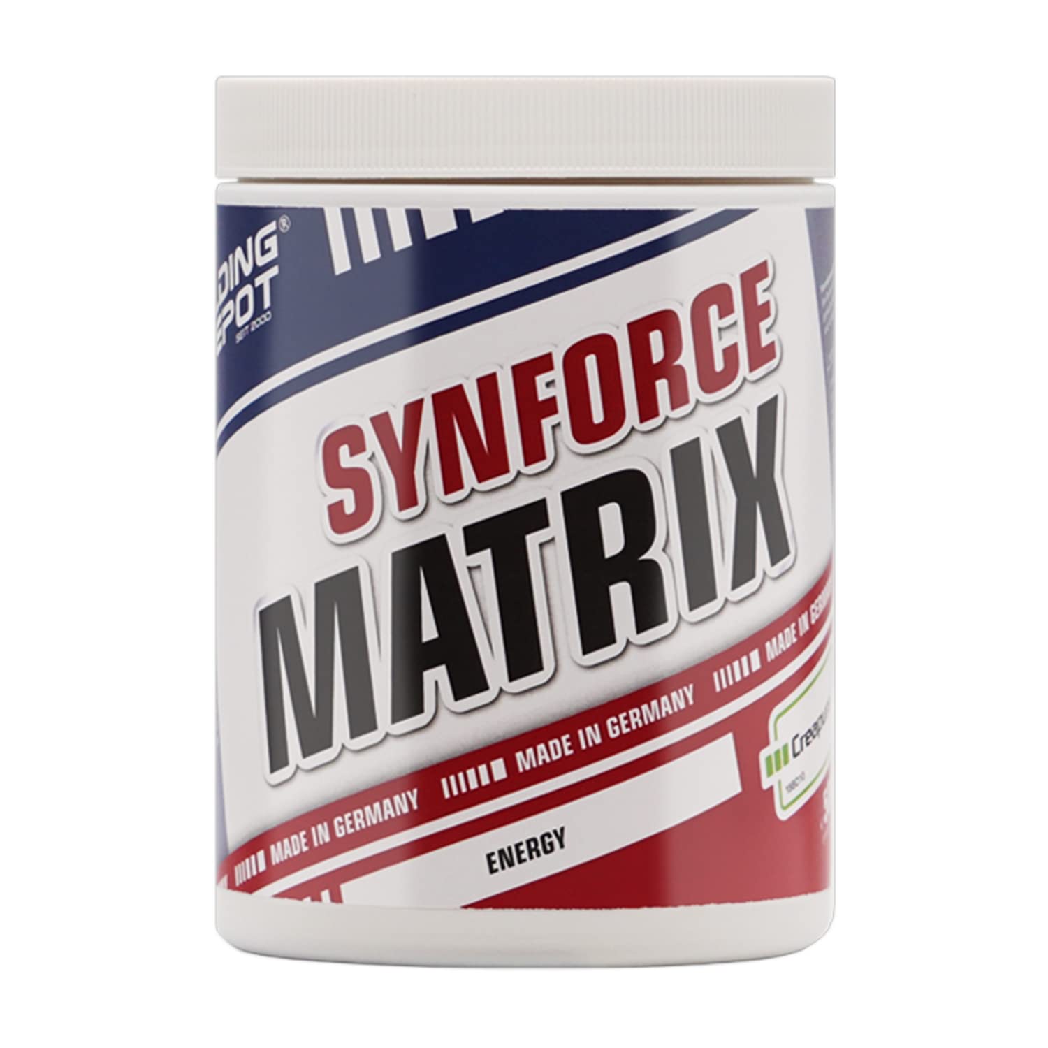 Bodybuilding Depot® - Synforce Matrix 500g, Pre-Workout Trainingsbooster, 200mg pures Koffein + 7,5g Citrullin pro Portion, Für maximalen Fokus im Training, Energy