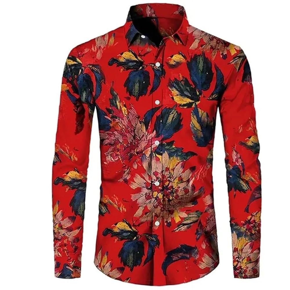 Amazon.com: Generic Men's Casual Shirt Flower Print Long