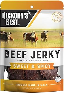Hickory's Best Sweet & Spicy Beef Jerky 3 oz (Pack of 1) | Soft & Tender | High Protein | Low Fat | No MSG | Zero Trans Fat | Resealable Bag | USA Made by Enjoy Gourmet Foods