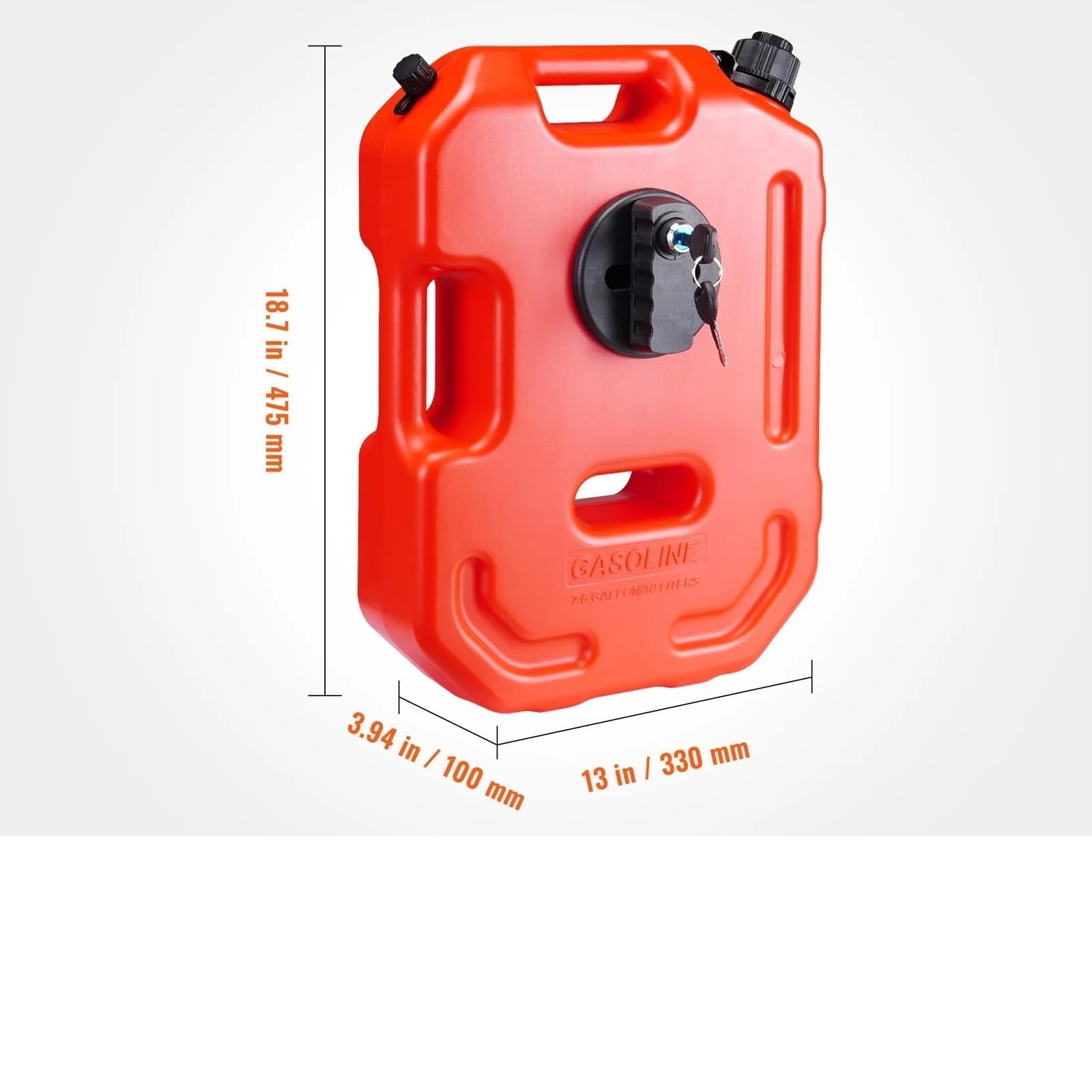 Kraftstoffkaniste 5/10-Liter-Kraftstoffkanister (rot) mit Ausgießer und einstellbarer Durchflussrate für Motorrad und SUV(10L)