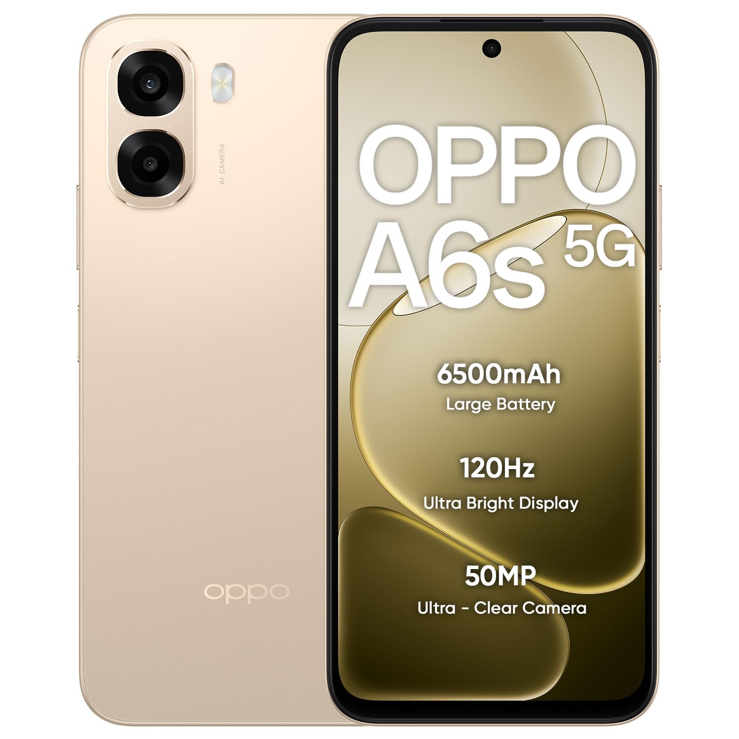 OPPO PPO A6s 5G Smartphone 4+128GB, 6.7-inch HD+ 120Hz Bright Display, 6500mAh Large Battery, 45W SUPERVOOCTM Fast Charge, 5MP Front Camera & 50MP Rear Camera, MediaTek Dimensity 6300, IP64, Gold-image-42