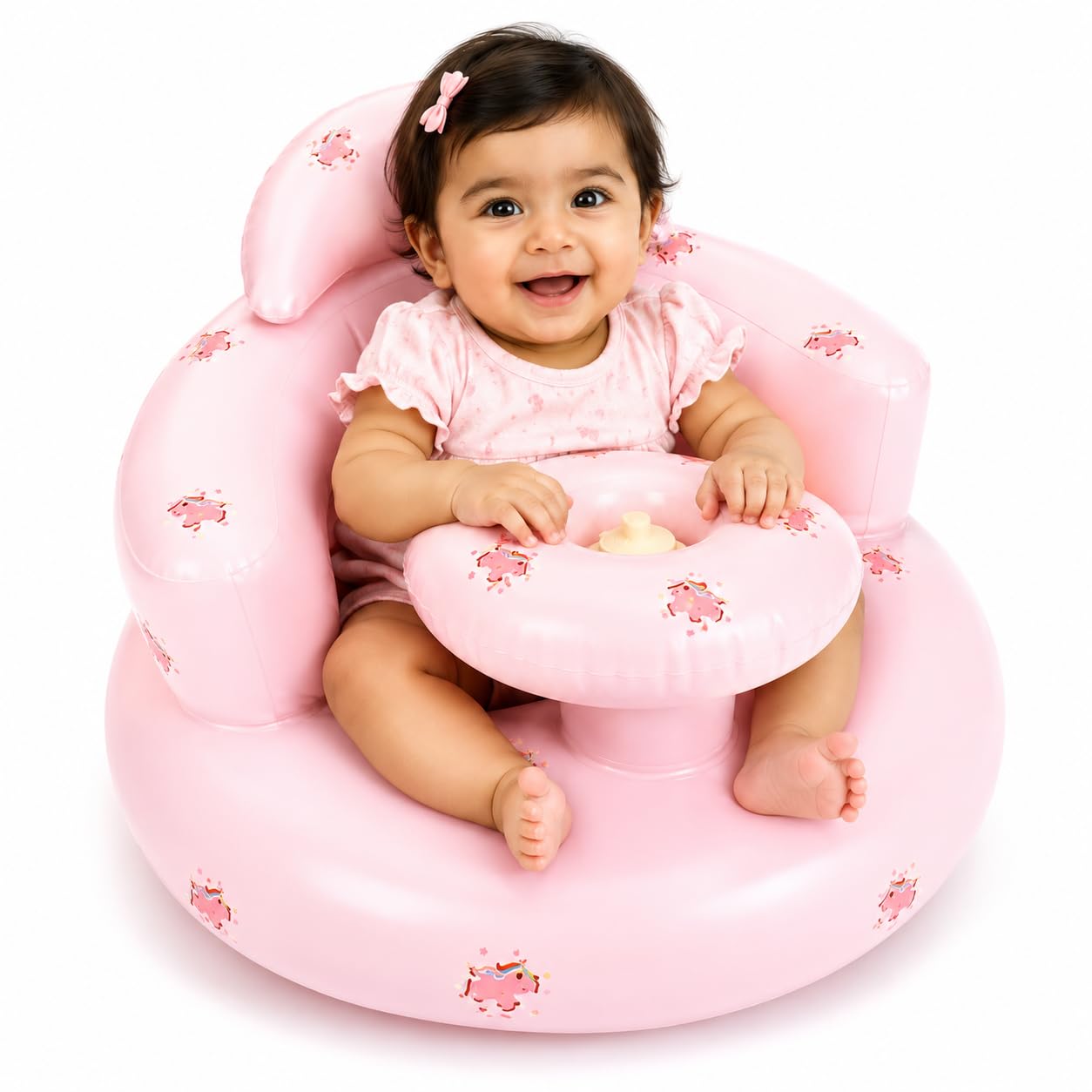 Inflatable Baby Sofa Chair with Back Support, Portable Baby Sitting Seat for 3-36 Months, Non-Toxic PVC, Ergonomic Sit-Up Chair for Feeding, Playtime, Travel & Indoor Use Leakproof Base-image-32