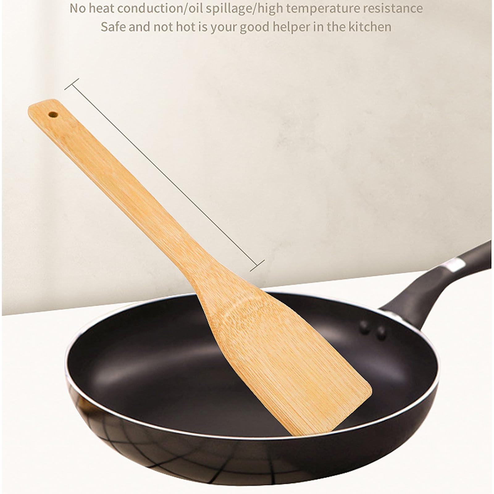 Set 4 Utensili Da Cucina In Legno Di Bambù – Cucchiaio Forato, Spatola, Mestolo – Anti Graffio E Resistente Al Calore