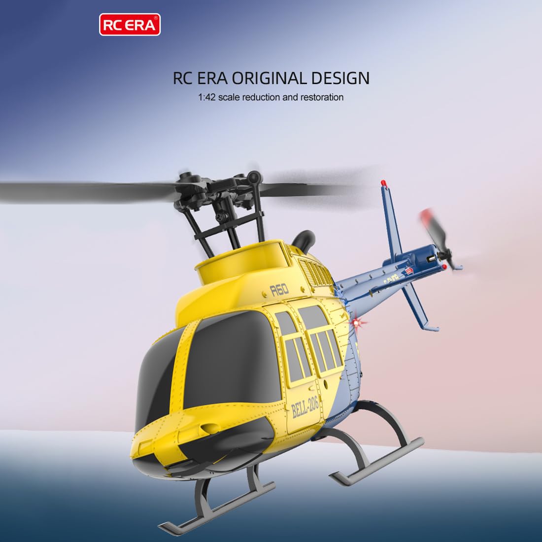 RC ERA A60 Bell 206 RC Helicopter for Adults, 1/42 2.4G 4CH Gyro