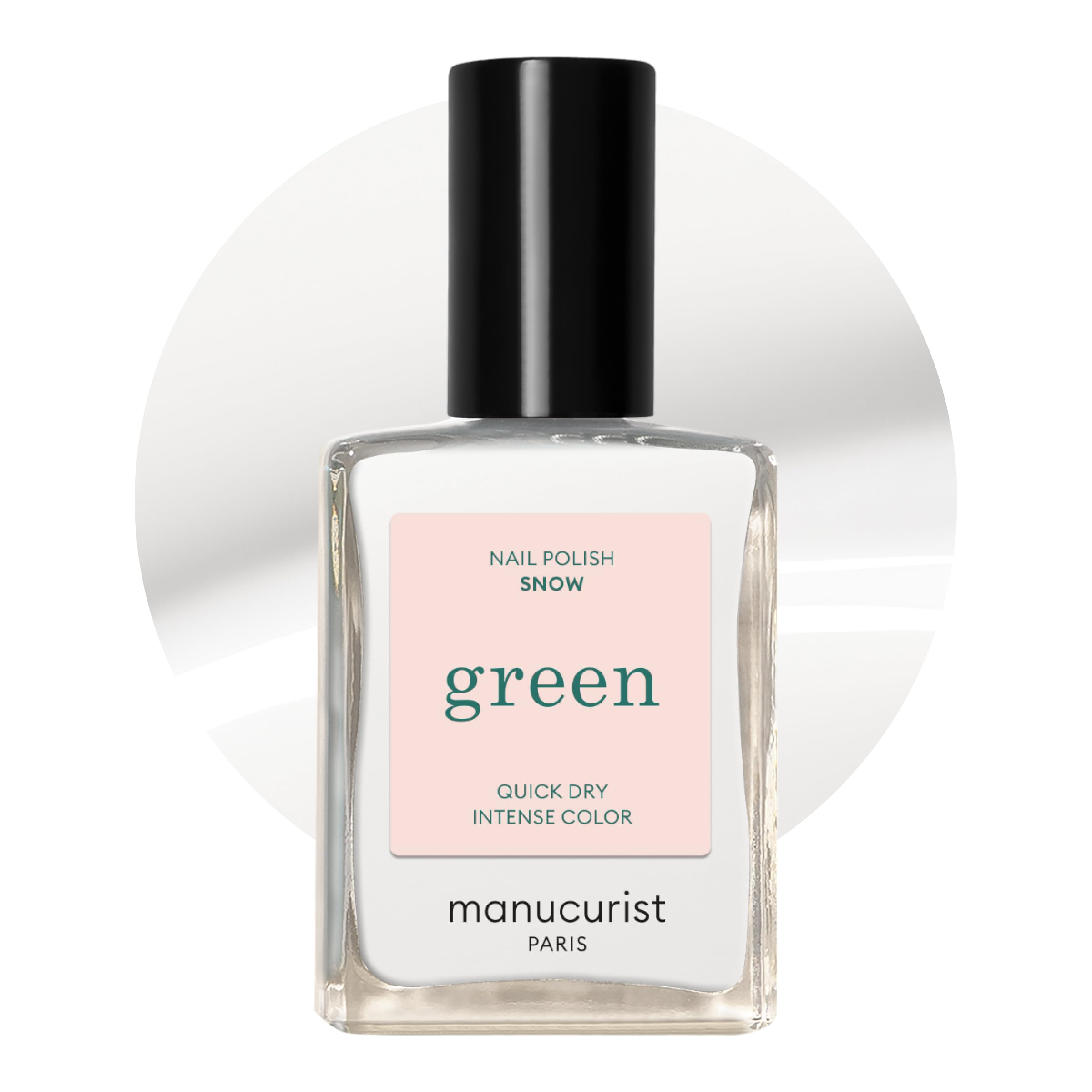 MANUCURIST • Green White Nail Polish Snow • Natural Classic Nail Polish 9-Free • Vegan and Plant-Based (80%) • Manicure & Nail Care • 0.5 fl oz (SNOW)