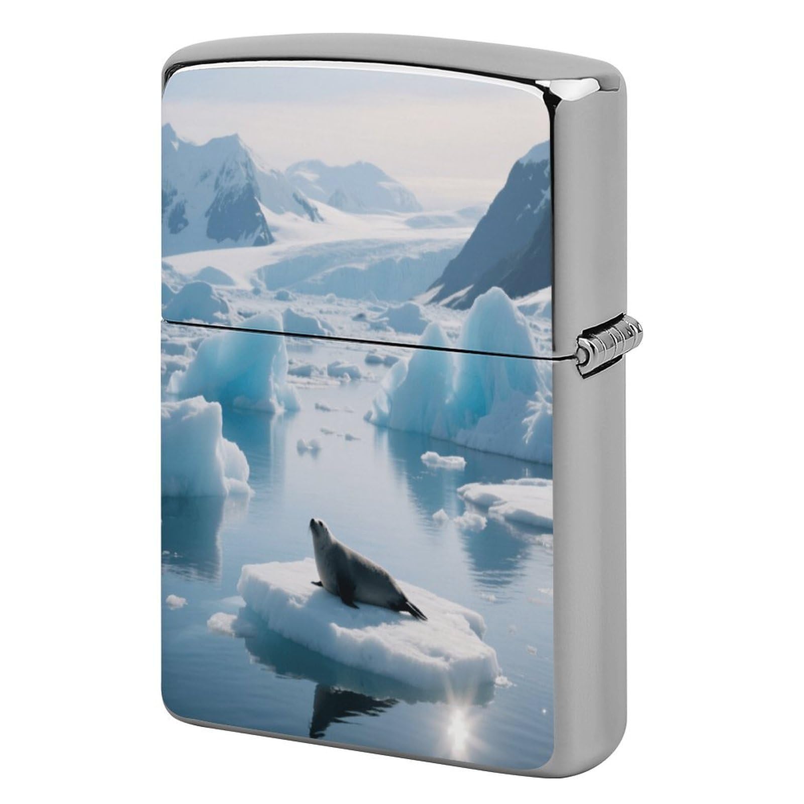 Fekiloot Style Glacier Fjord Iceberg Lighter Case Cover Metal Lighter Case