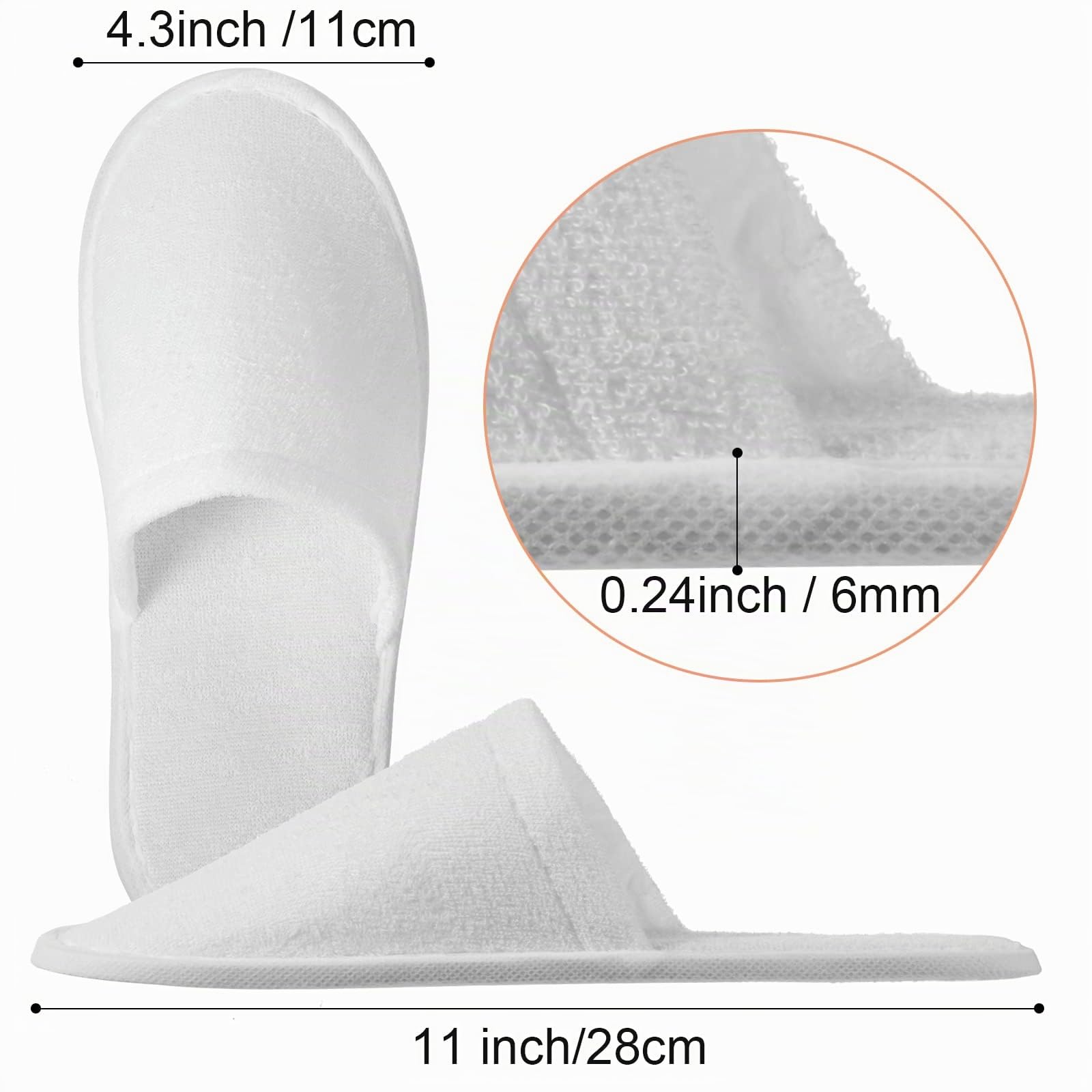 Geyoga 24 paia di pantofole usa e getta per gli ospiti, 2 dimensioni, in cotone, per hotel, spa, casa, laurea, festa di nozze, senza scarpe, per casa, viaggi, confezionate singolarmente