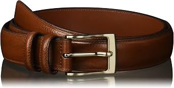 Perry Ellis Mens Hc Milled Leather Belt, Stitched, Two Loops, Antique Silver Buckle, 1.5 Width Available in Big & Tall
