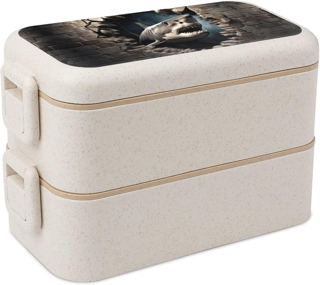Lunch Box Bento Premium Shark Through Wall Printed Bento Box Bento with Spoon And Fork with Compartment Containers Suitable for Men And Women, style