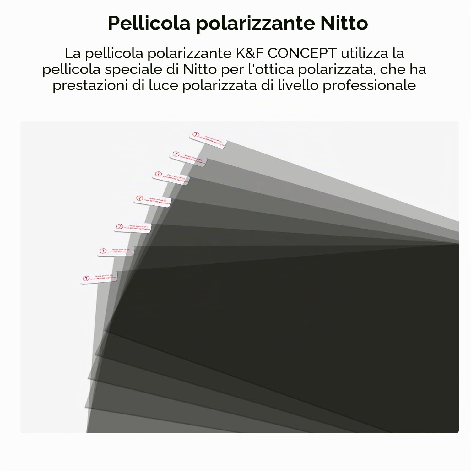 K&F CONCEPT 1PCS Filtro Polarizzatore, 300 x 200 x 0,2 mm, Pellicola Lineare 90 Gradi, Grado di polarizzazione del 99,99%, Panno in Microfibra
