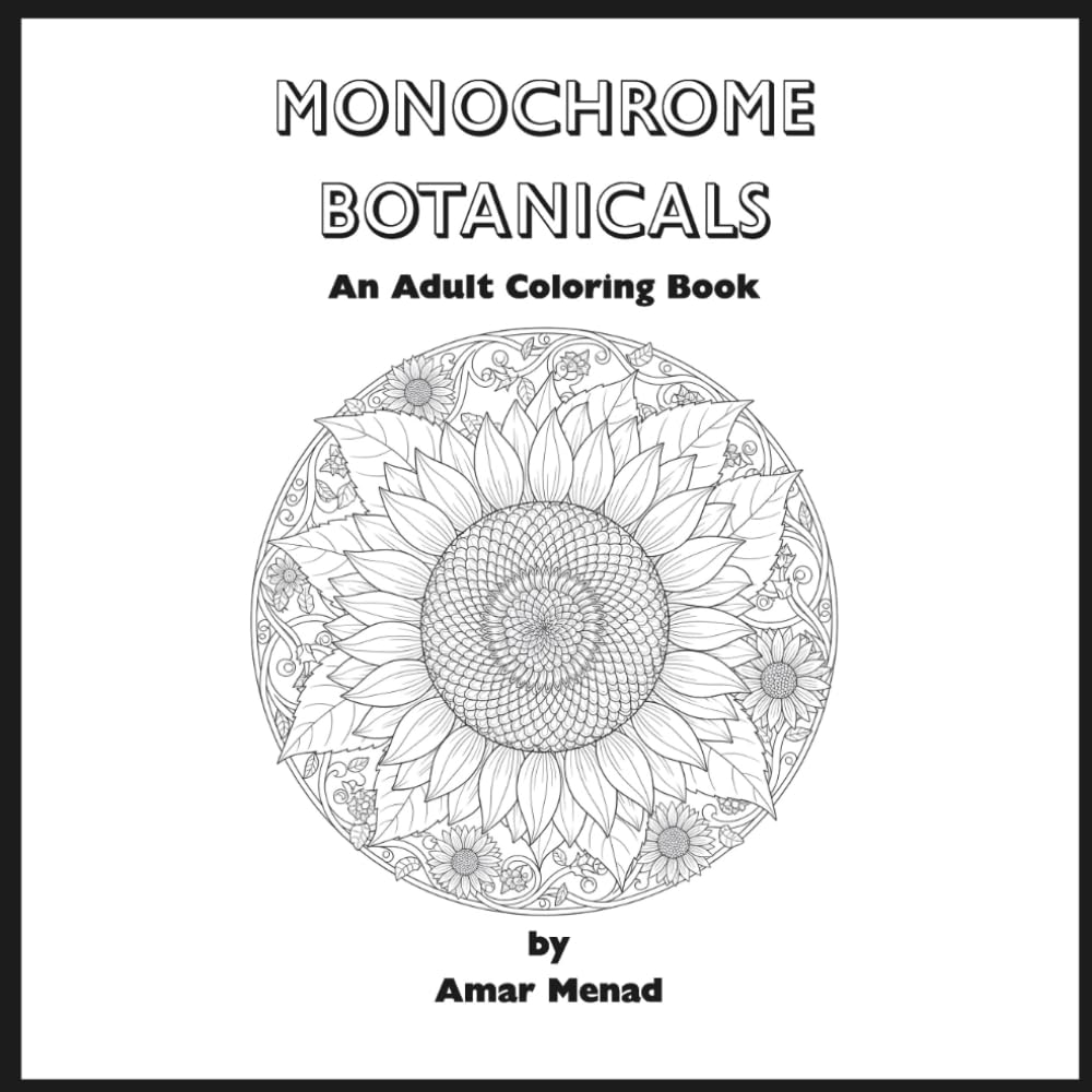 Monochrome Botanicals: coloring books